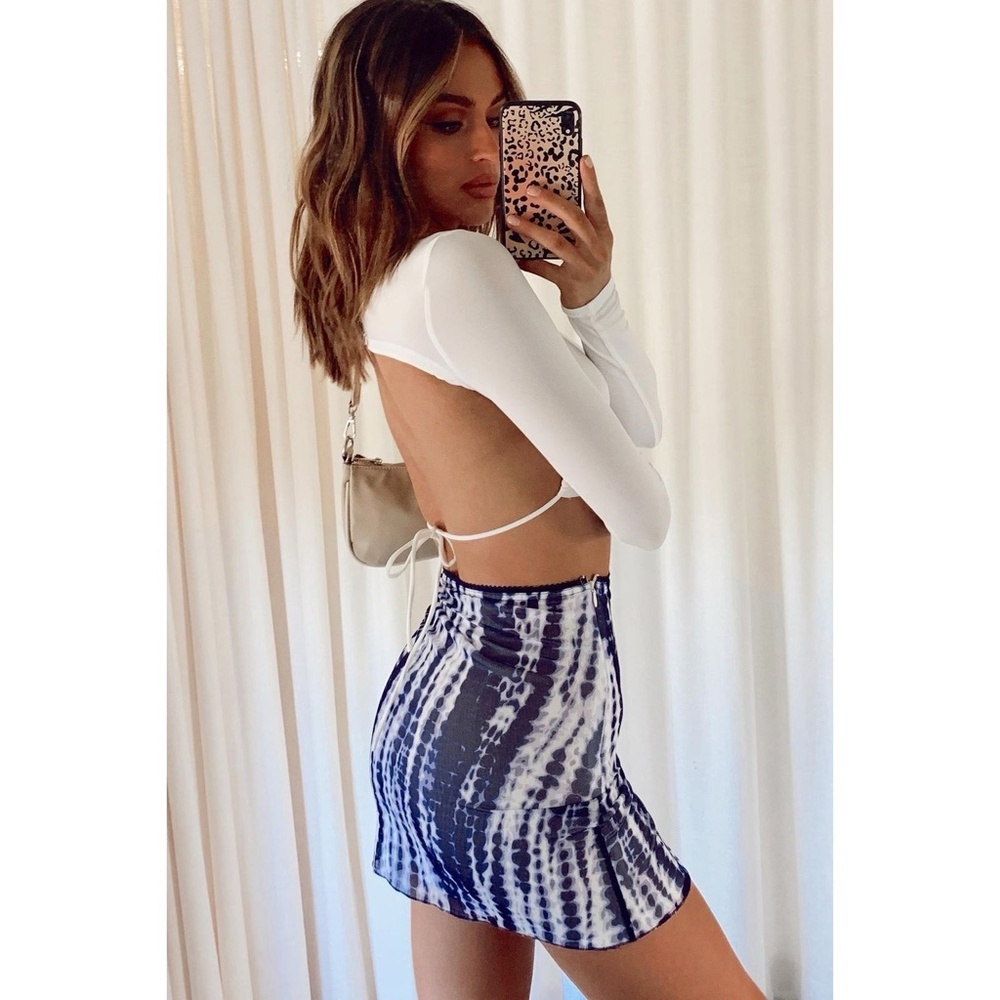 NWT Princess Polly Neriah Mini Skirt Blue